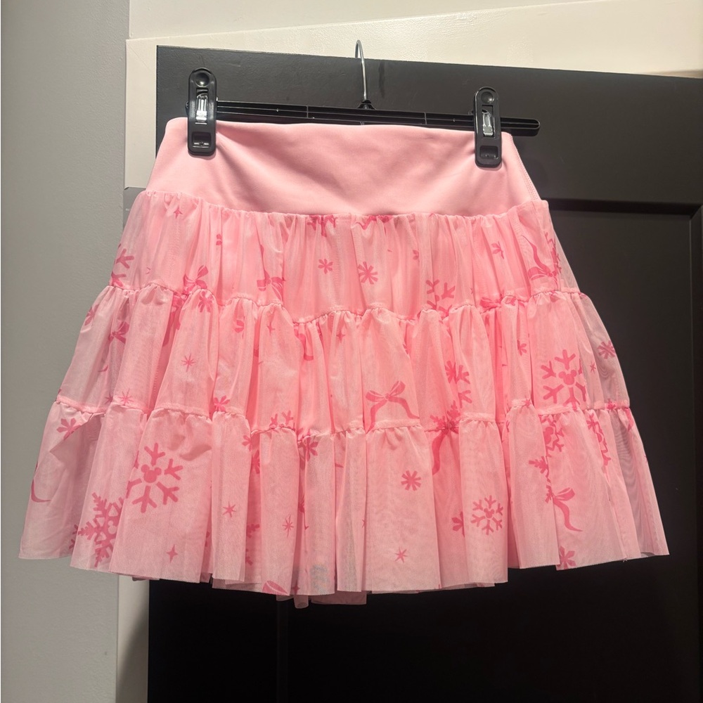 Disney Fantasyland Castle Holiday Mesh Skort Skirt Activewear tulle Pink XS NWT - Picture 9 of 13